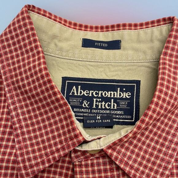 ABERCROMBIE & FITCH Men’s Medium Orange Dress Shirt - Picture 3 of 3